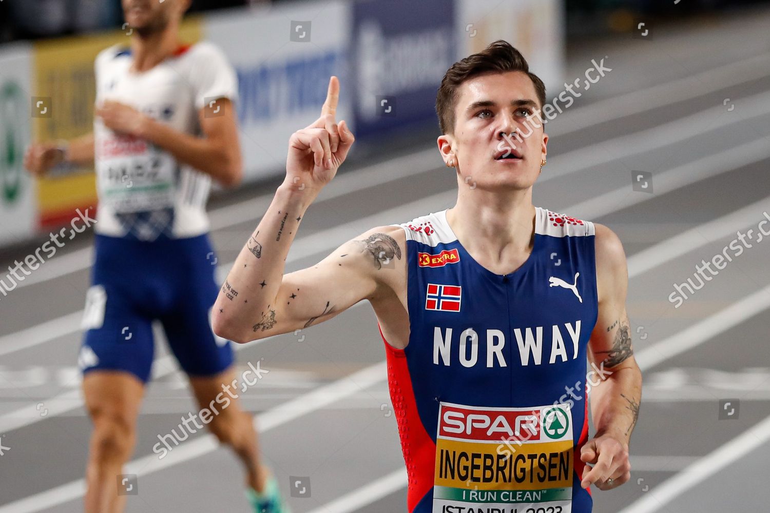 Jakob Ingebrigtsen Norway Celebrates Victory 1500m Editorial Stock 