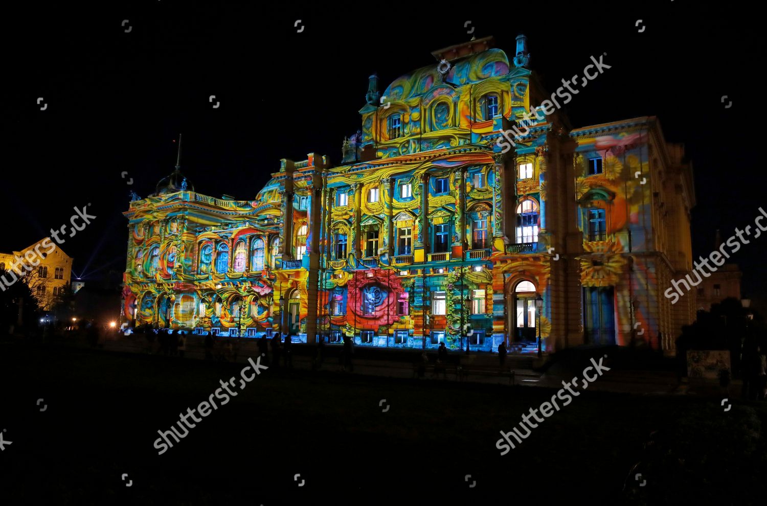 Light Installation Transformation Projected On Facade Editorial Stock ...