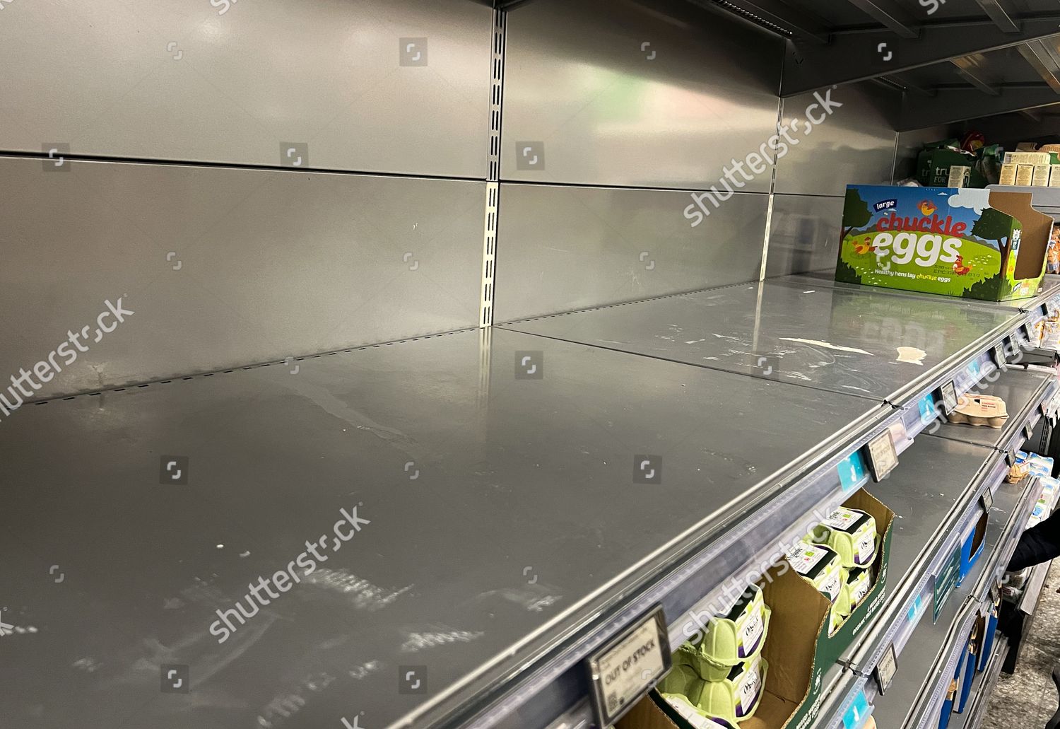 Empty Shelves Eggs Morrison Supermarket London Editorial Stock Photo