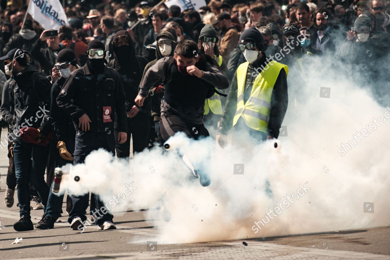 Farleft Activists Organized Black Bloc Targeted Editorial Stock Photo ...