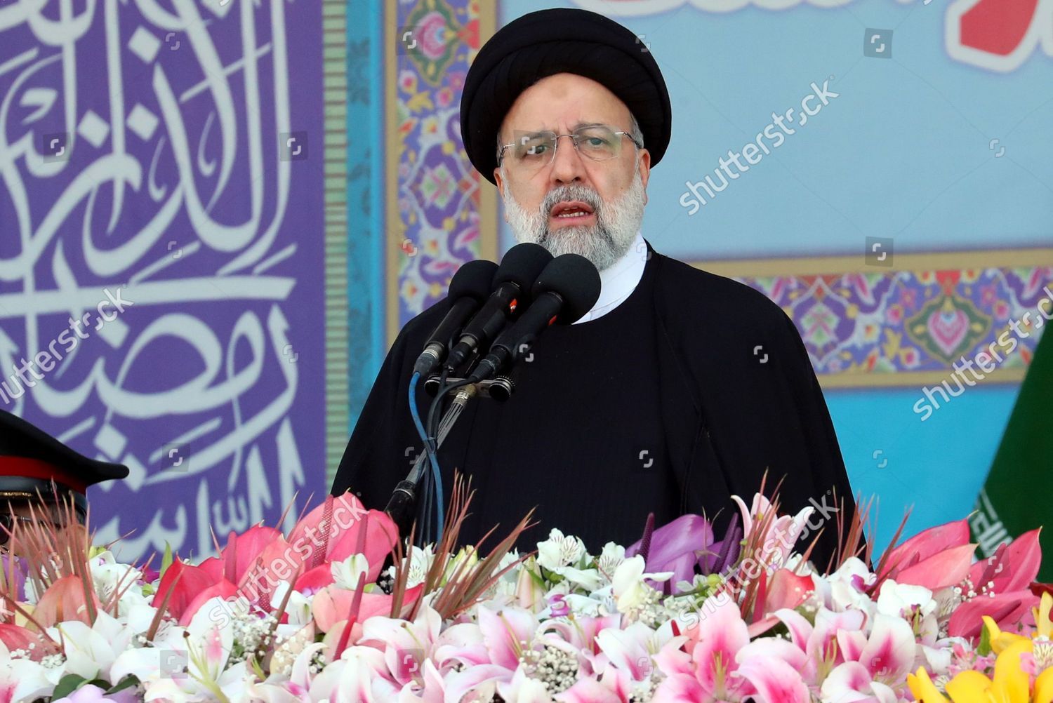 Iranian President Ebrahim Raisi Speaks During Editorial Stock Photo