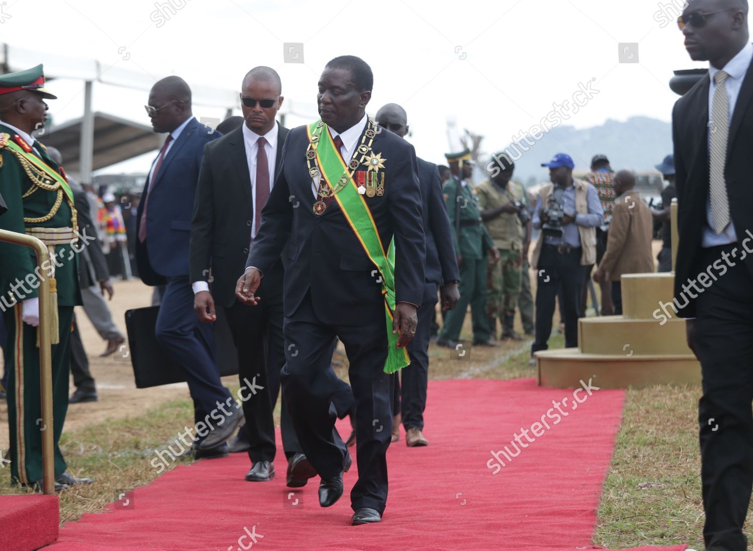 Zimbabwean President Emmerson Mnangagwa C Arrives Editorial Stock Photo ...