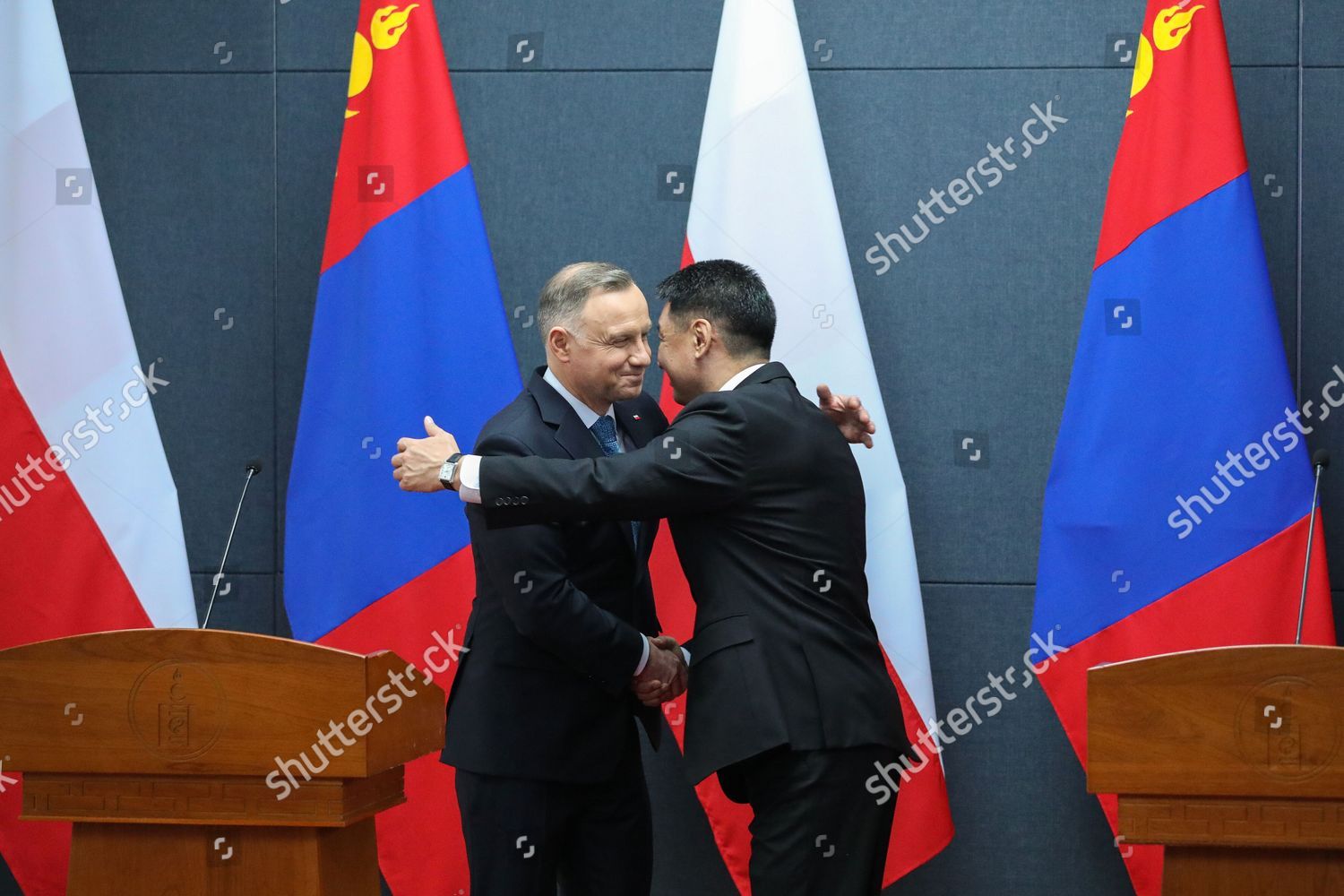 Mongolian President Ukhnaagiin Khurelsukh R Polish Editorial Stock