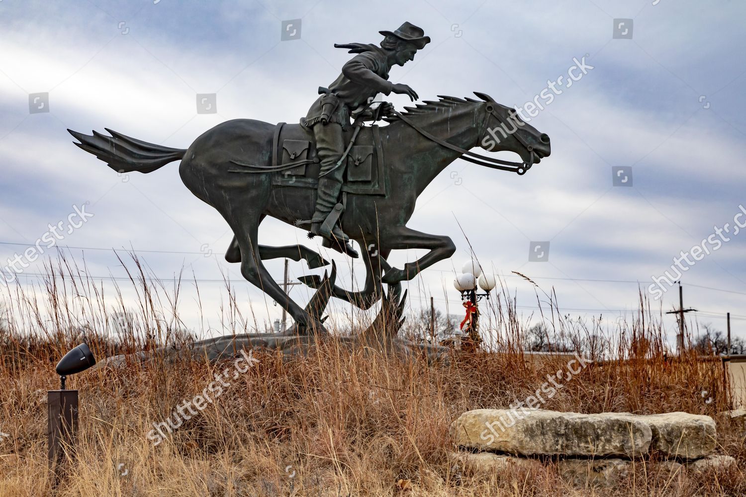 Marysville Kansas Pony Express Statue Sculpted Editorial Stock Photo ...