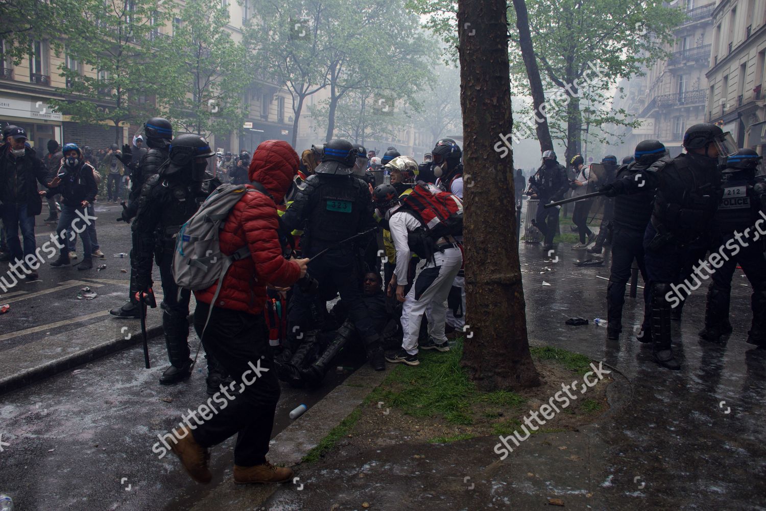 Riot Police Officer Lying Injured After Editorial Stock Photo - Stock ...