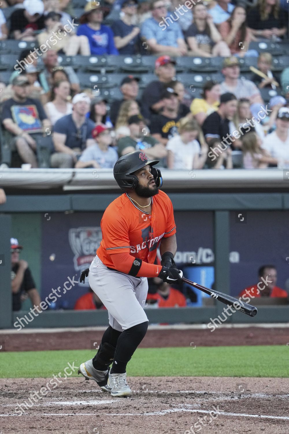 Heliot Ramos (38) of the Sacramento River Cats at bat against the