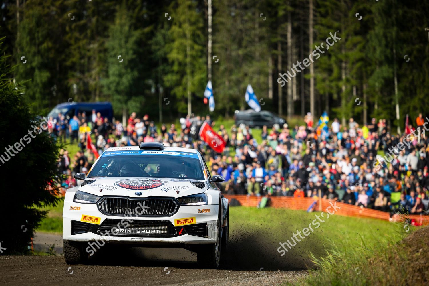 28 Jari HUTTUNEN (FIN), Antti LINNAKETO (FIN), SKODA FABIA, RC2, Rally2,  action during the Rally Finland 2023, 9th round of the 2023 WRC World Rally  Car Championship, from August 3 to 6