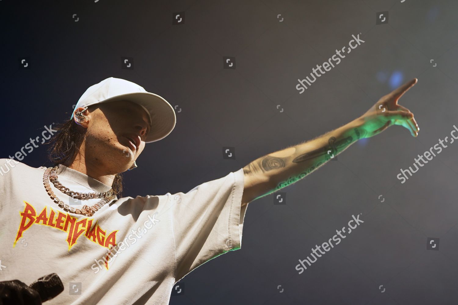 Mexican Rapper Peso Pluma Throws Out Editorial Stock Photo - Stock Image
