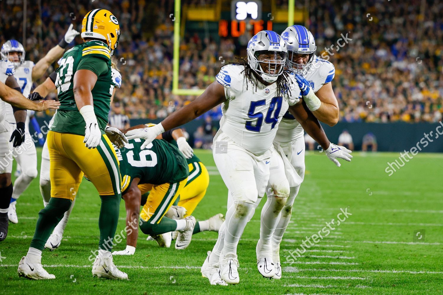 Detroit Lions defensive tackle Alim McNeill (54) walks off the field after  an NFL football game