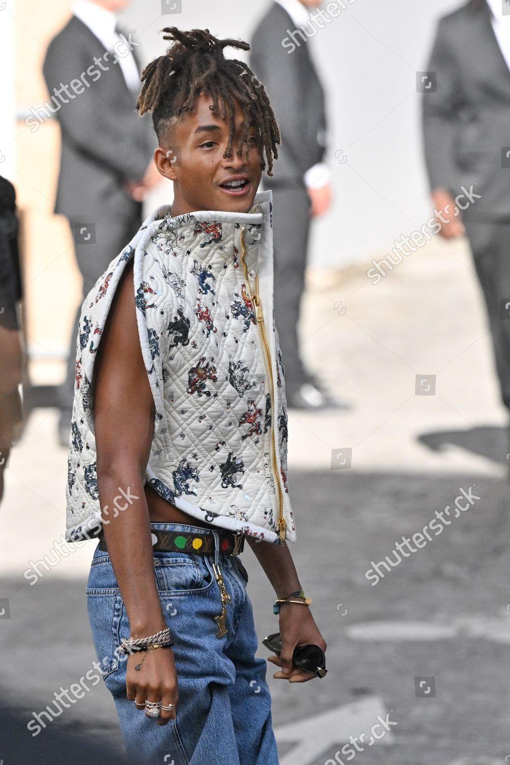 PFW Louis Vuitton Arrivals Jaden Smith attending the Louis Vuitton SS 24  show during Paris Fashion