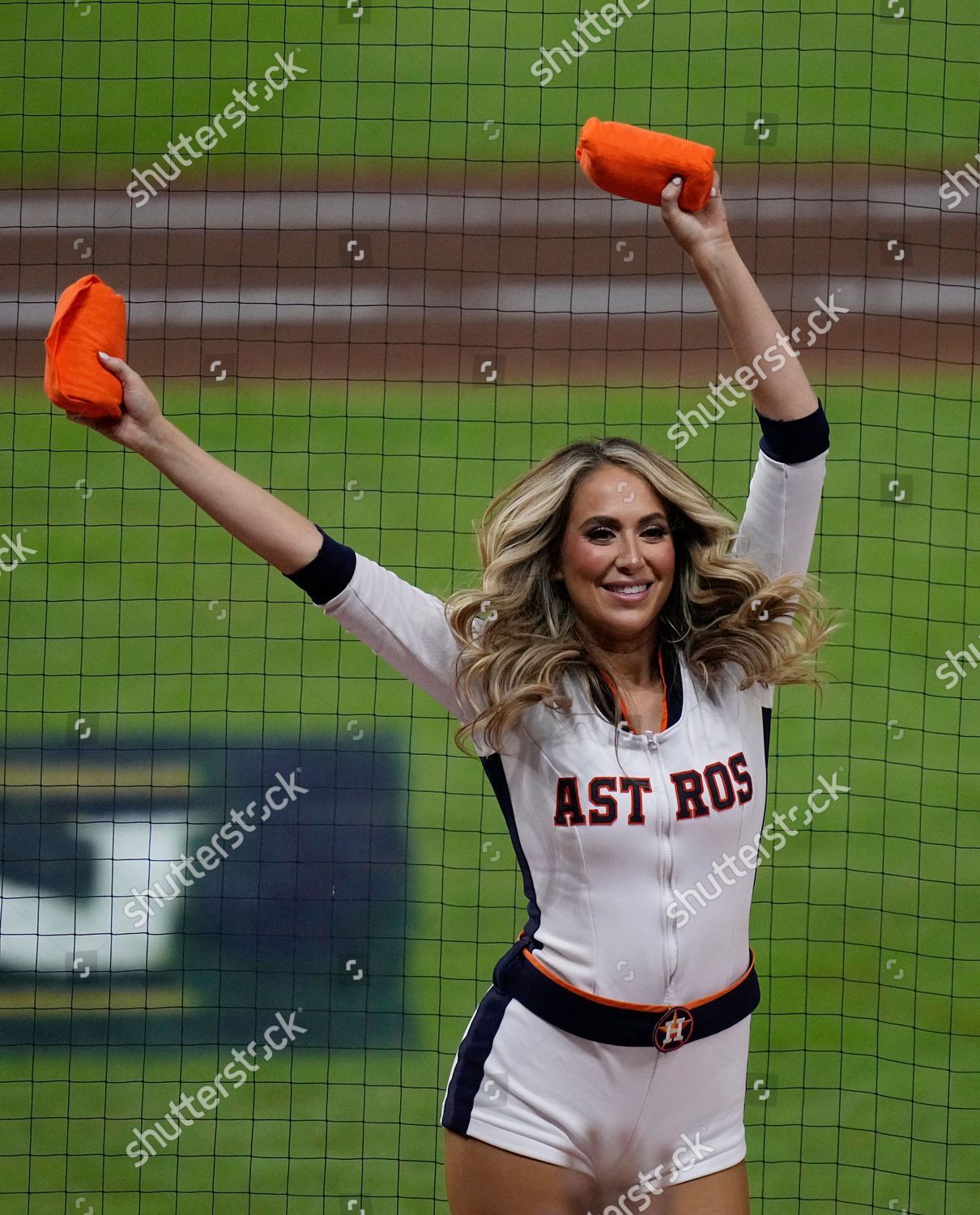 Houston Astros Shooting Stars cheerleaders perform in the 5th