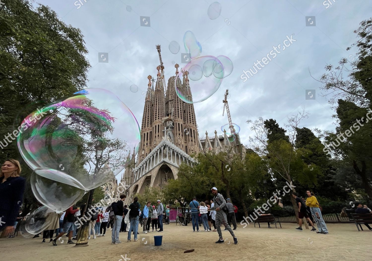 Sagrada Familia Four Towers Evangelists Already Foto De Stock De