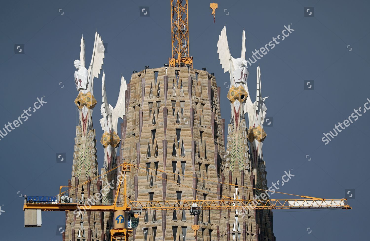 Sagrada Familia Four Towers Evangelists Already Editorial Stock Photo