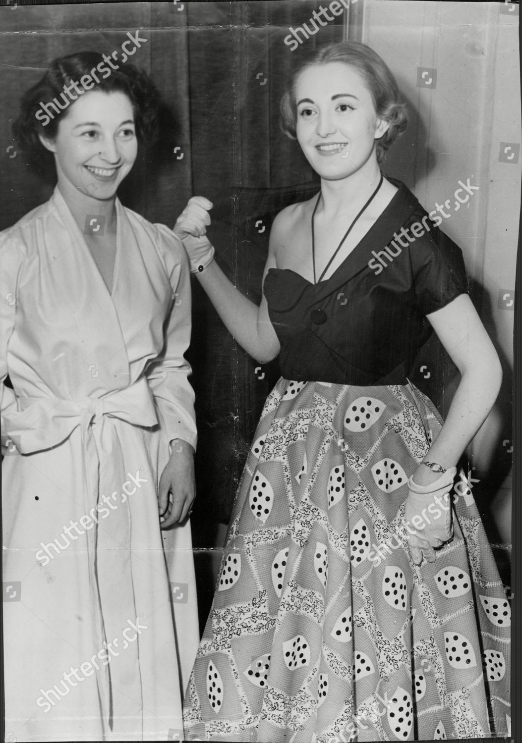 Womens Fashion 1950s Joan Wheeler R Modelling Editorial Stock