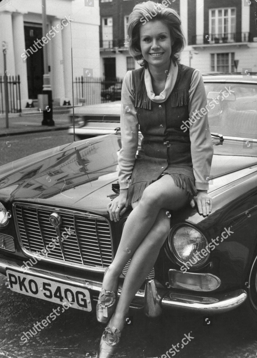 Suzanna Leigh Actress On Bonnet Car Editorial Stock Photo - Stock Image ...