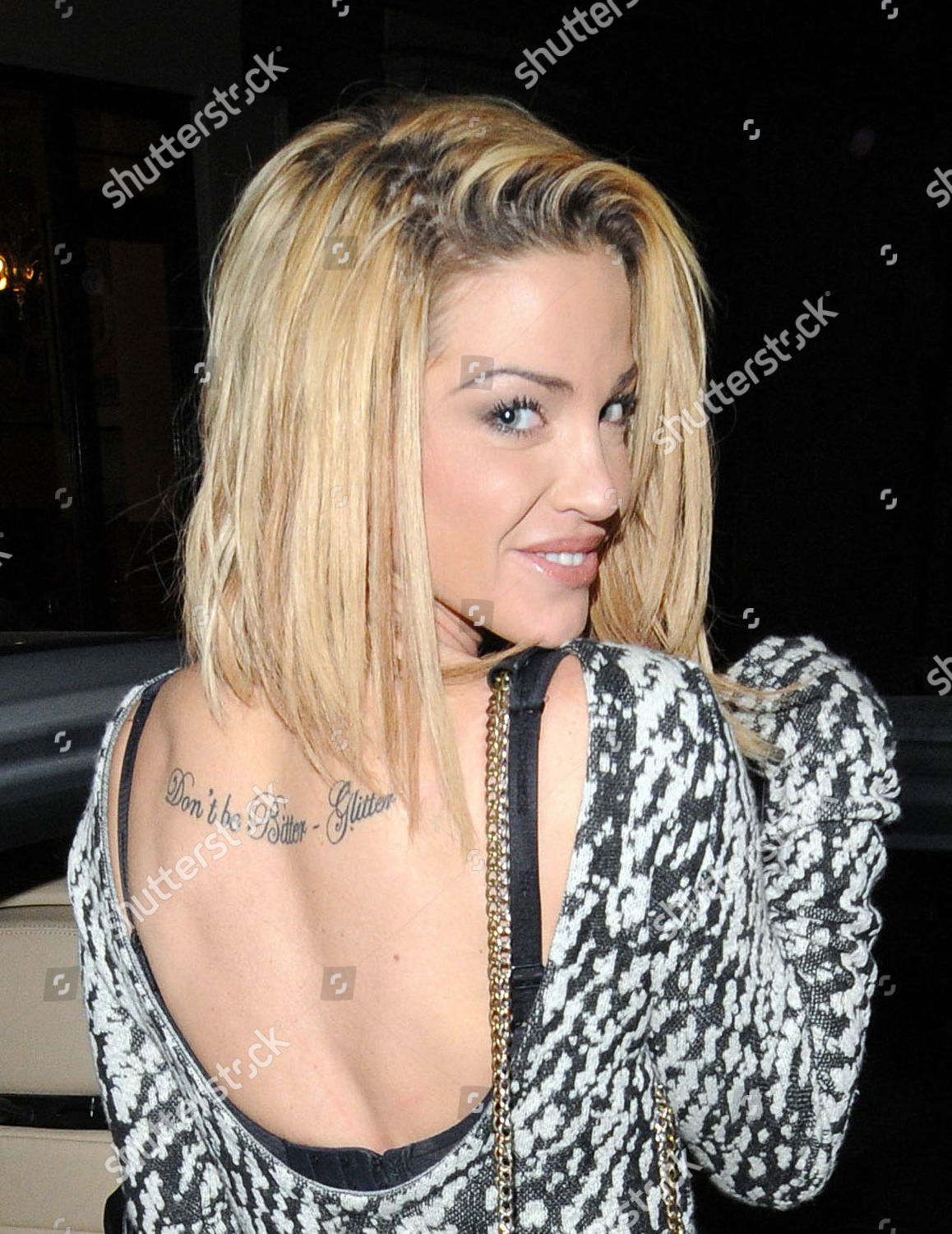 Sarah Harding Dont Be Bitter Glitter Tattoo Editorial Stock Photo