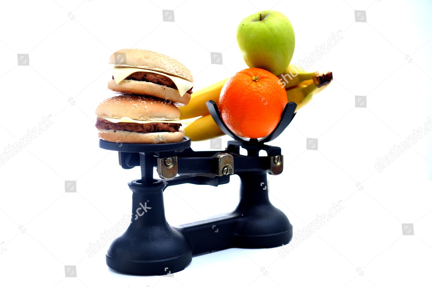 good-bad-food-on-scales-editorial-stock-photo-stock-image-shutterstock