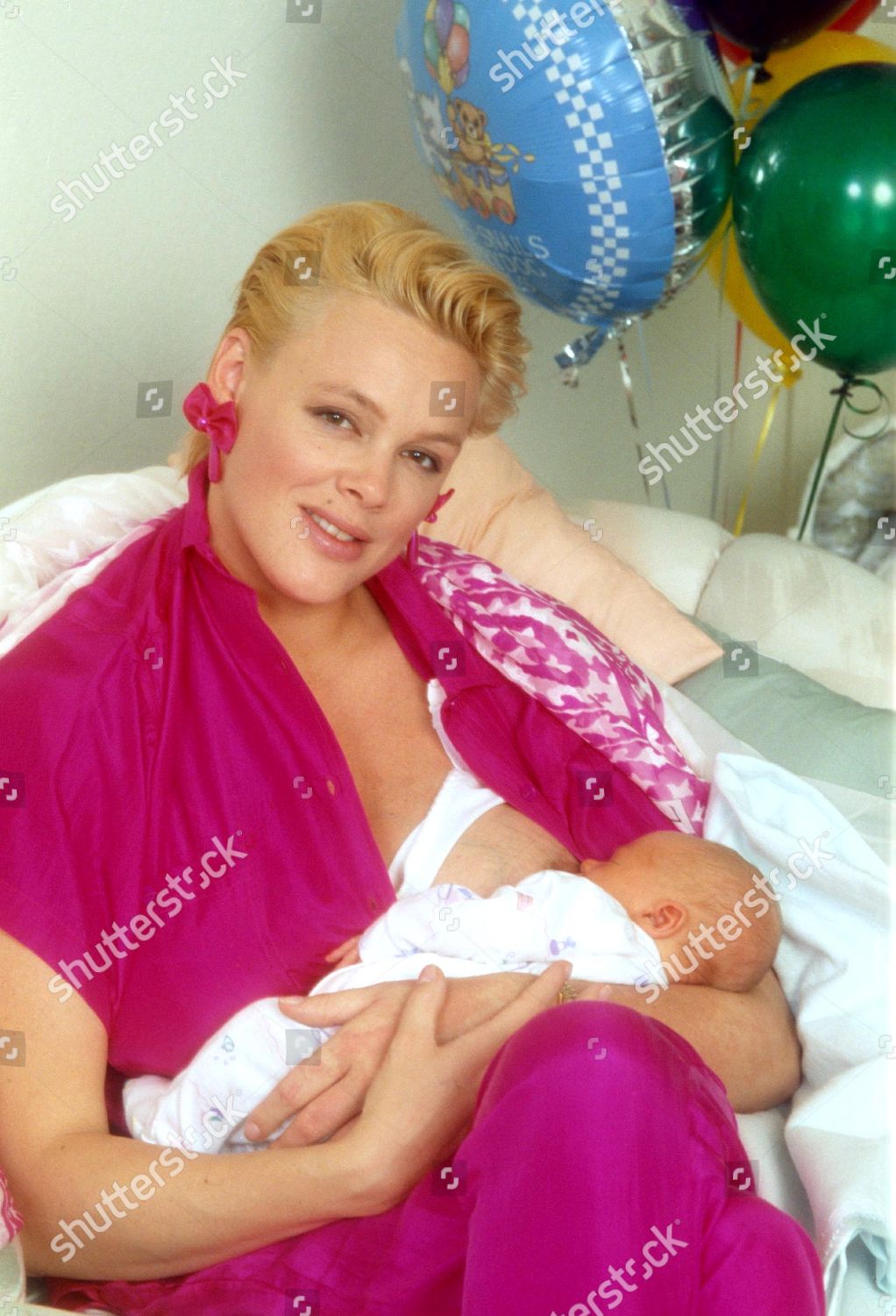 Brigitte Nielsen Feeding Her Baby Marcus Editorial Stock