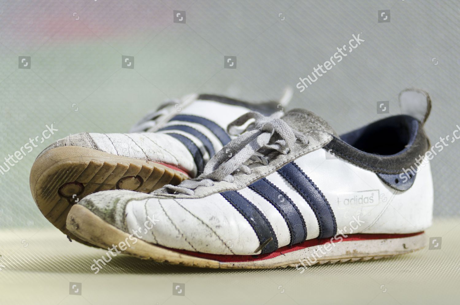 Pair Worn Adidas Cup 68 Trainers - Foto de stock de contenido editorial: de stock Shutterstock