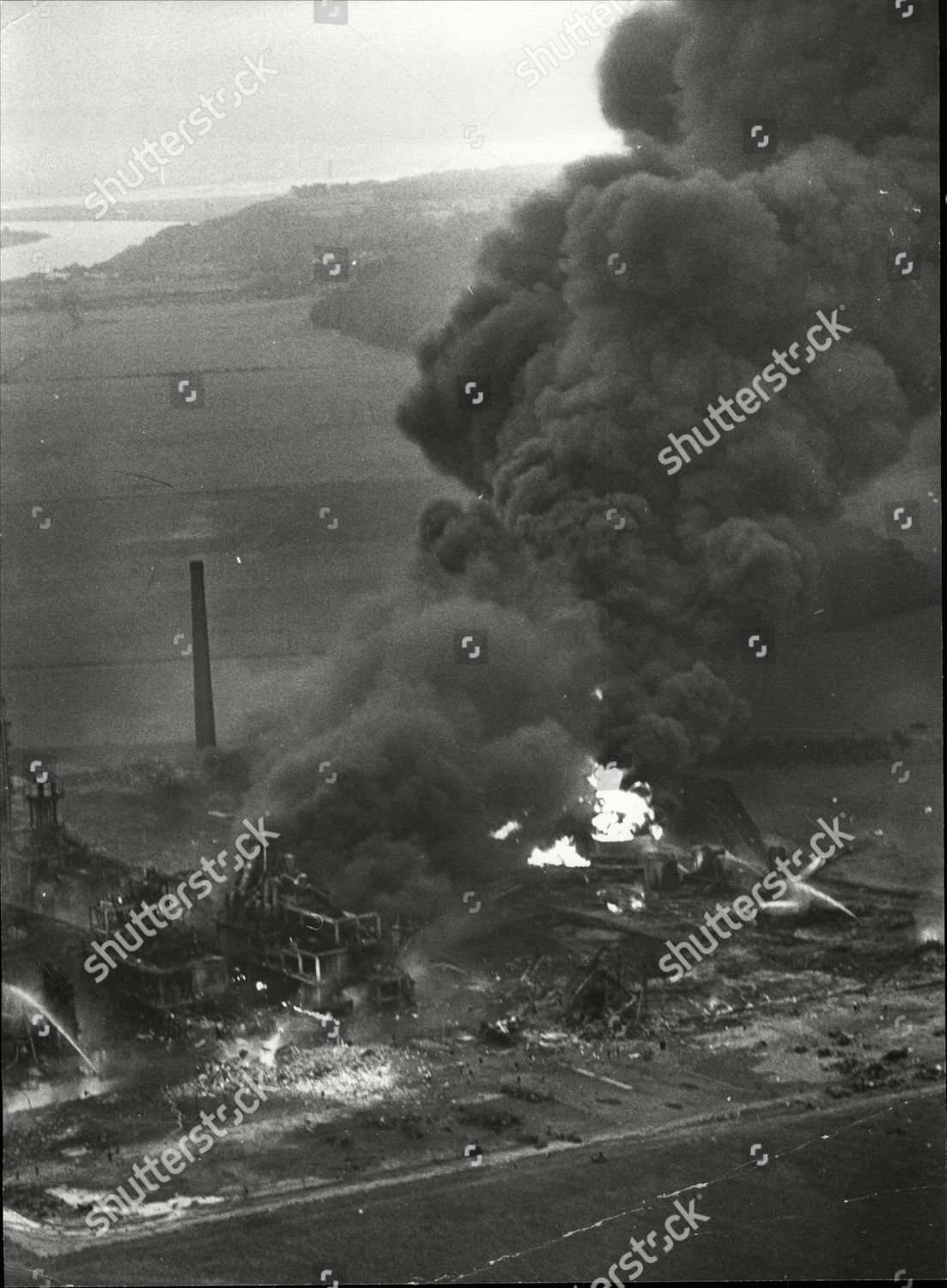 Aerial View After Explosion Flixborough Nypro Editorial Stock Photo