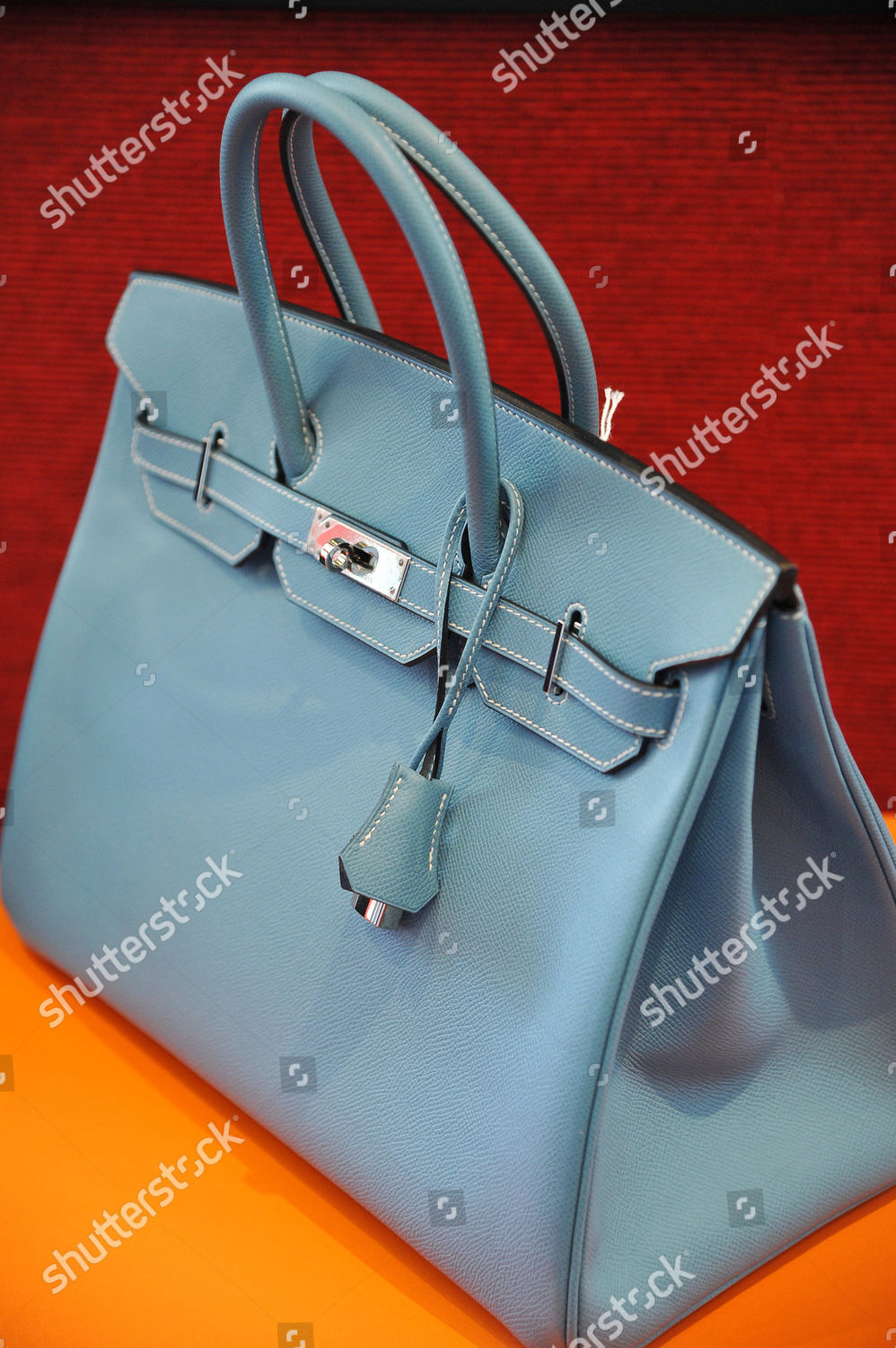 Hermes Blue Birkin Bag 6000 Editorial Stock Photo - Stock Image