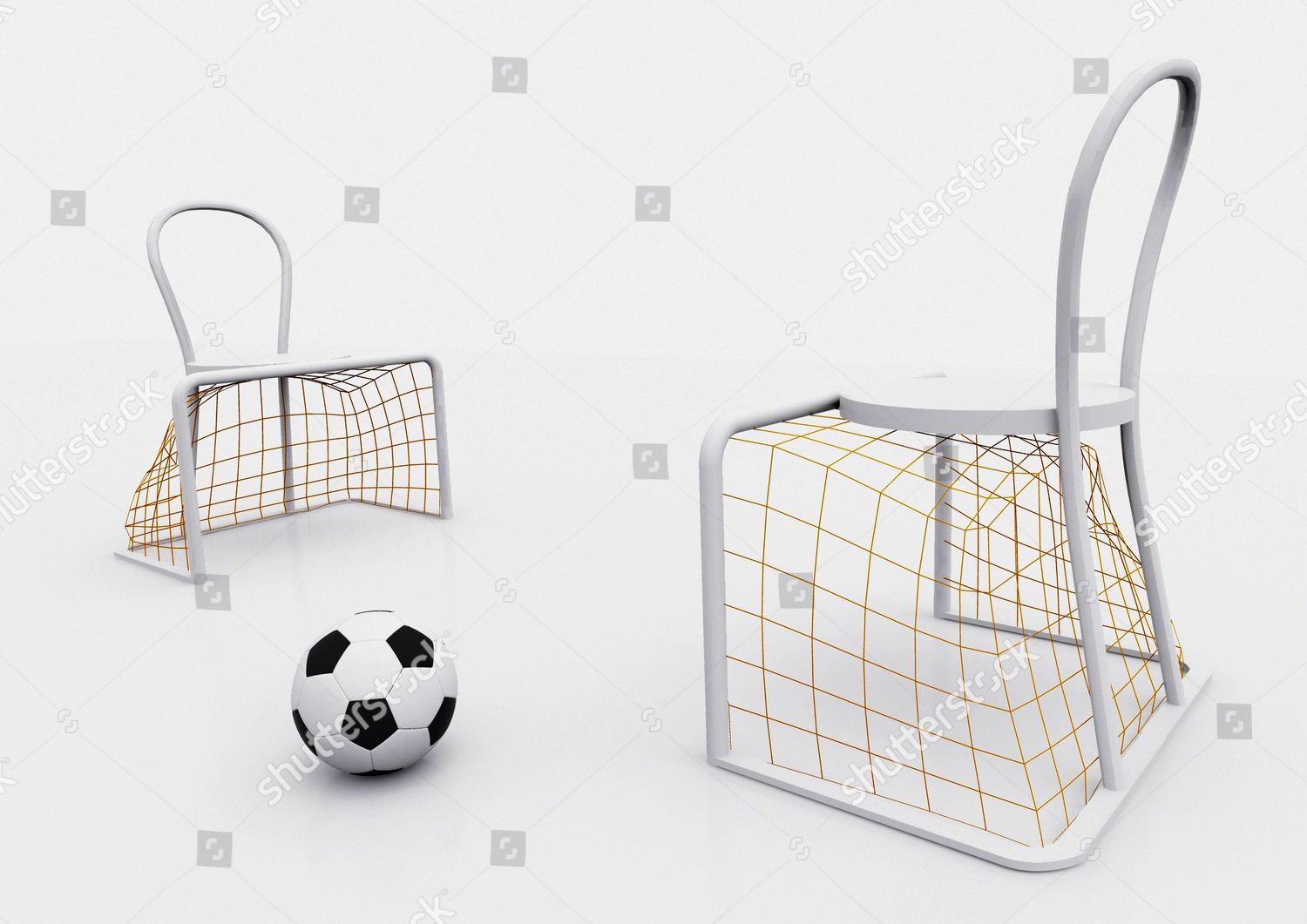 lazy football goal chairs editorial stock photo  stock