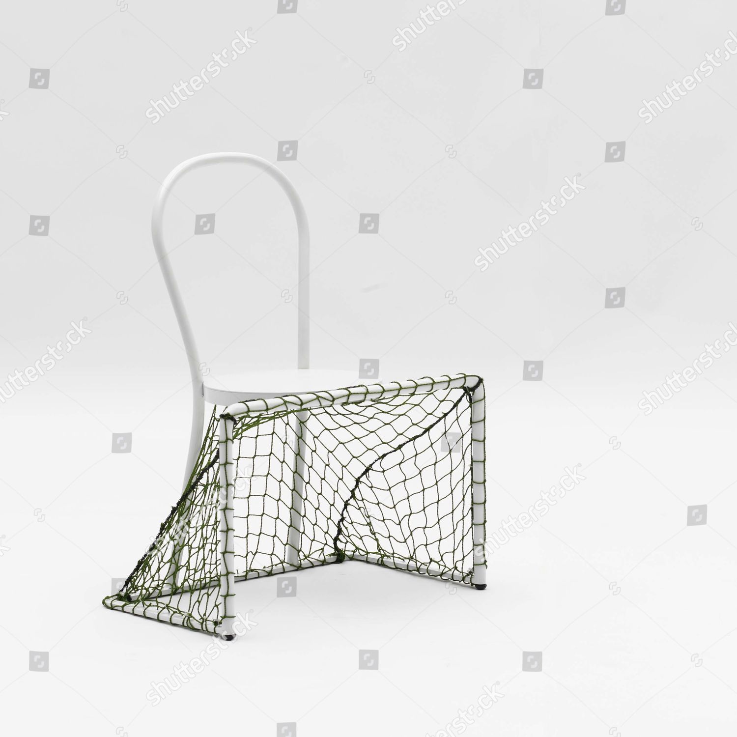 lazy football goal chairs editorial stock photo  stock