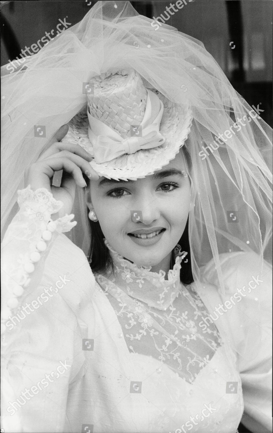 Edwardian Style Headdress By Stephen Jones Wedding Editorial Stock