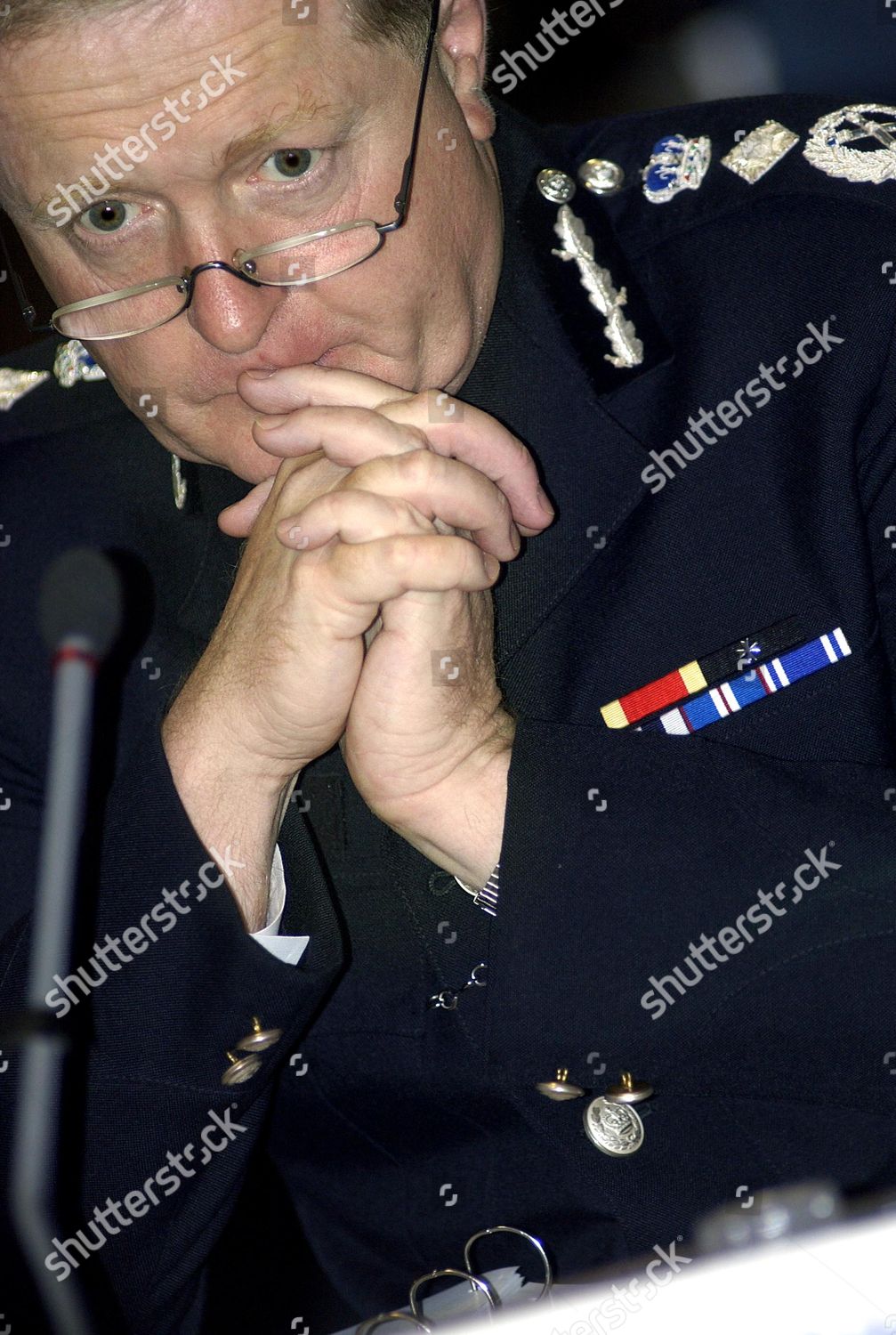 Police Commissioner Sir Ian Blair Addresses Editorial Stock Photo