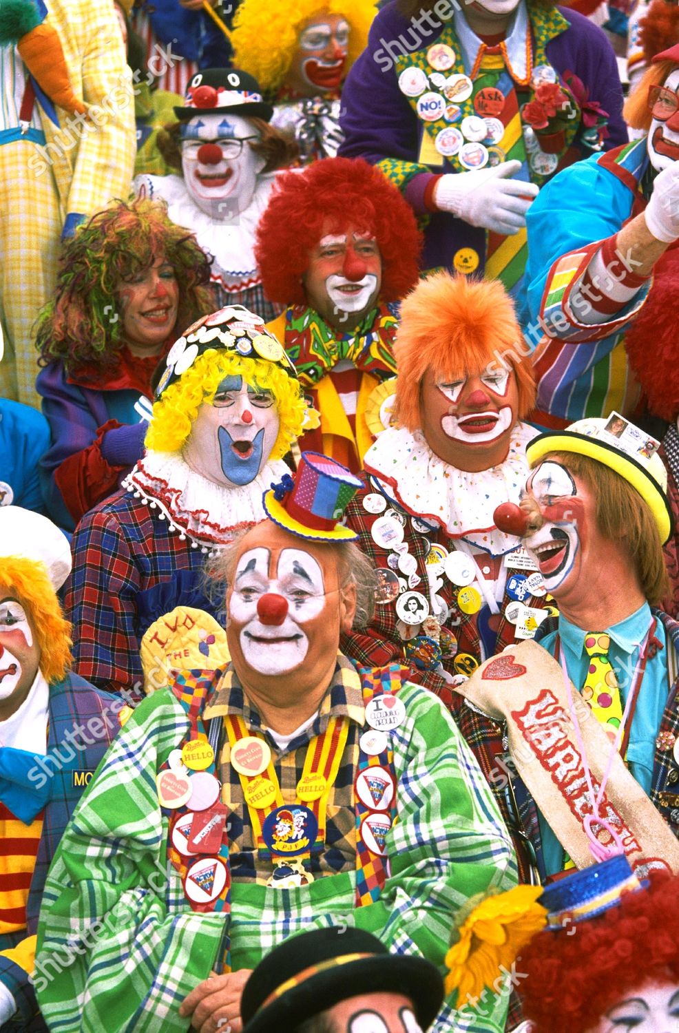 Group Clowns Wearing Red Noses Editorial Stock Photo Stock Image