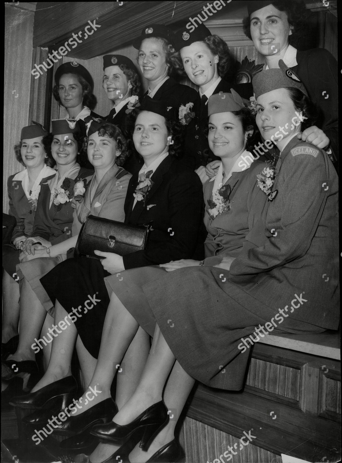 Group Air Hostesses Front Row Left Editorial Stock Photo - Stock Image ...