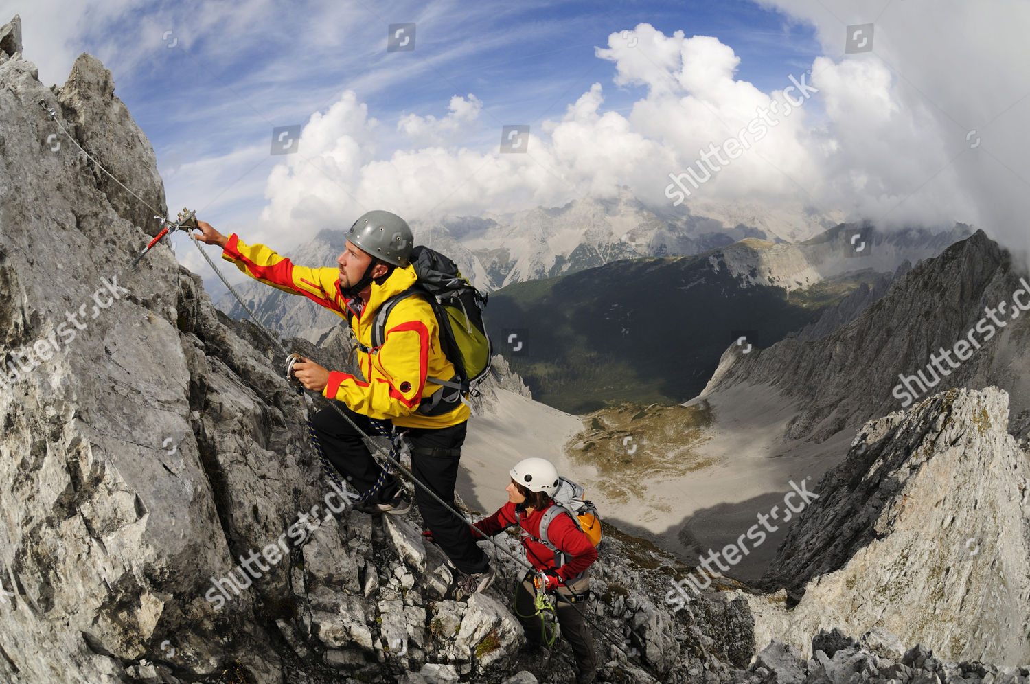 Model Released Climbers Innsbrucker Klettersteig Via Editorial Stock ...