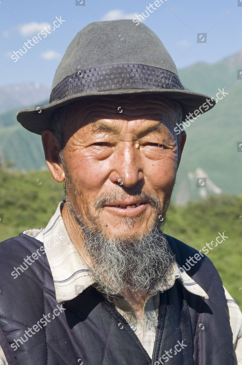 Old Man Kyrgyzstan Editorial Stock Photo - Stock Image 