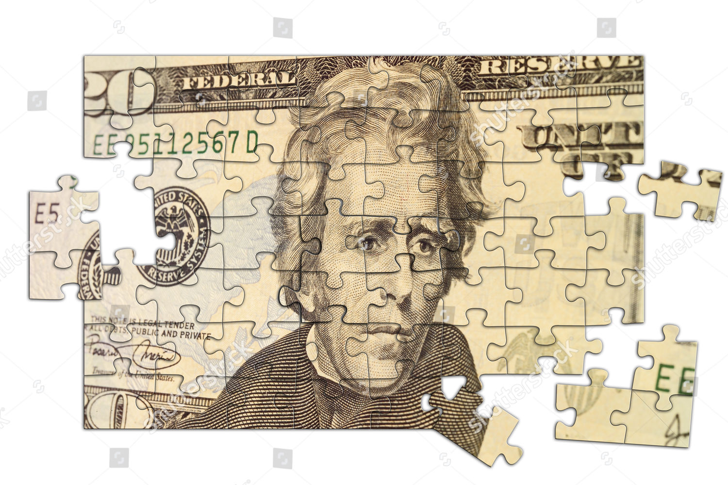 Puzzle Us 20dollar Bill Editorial Stock Photo - Stock Image | Shutterstock