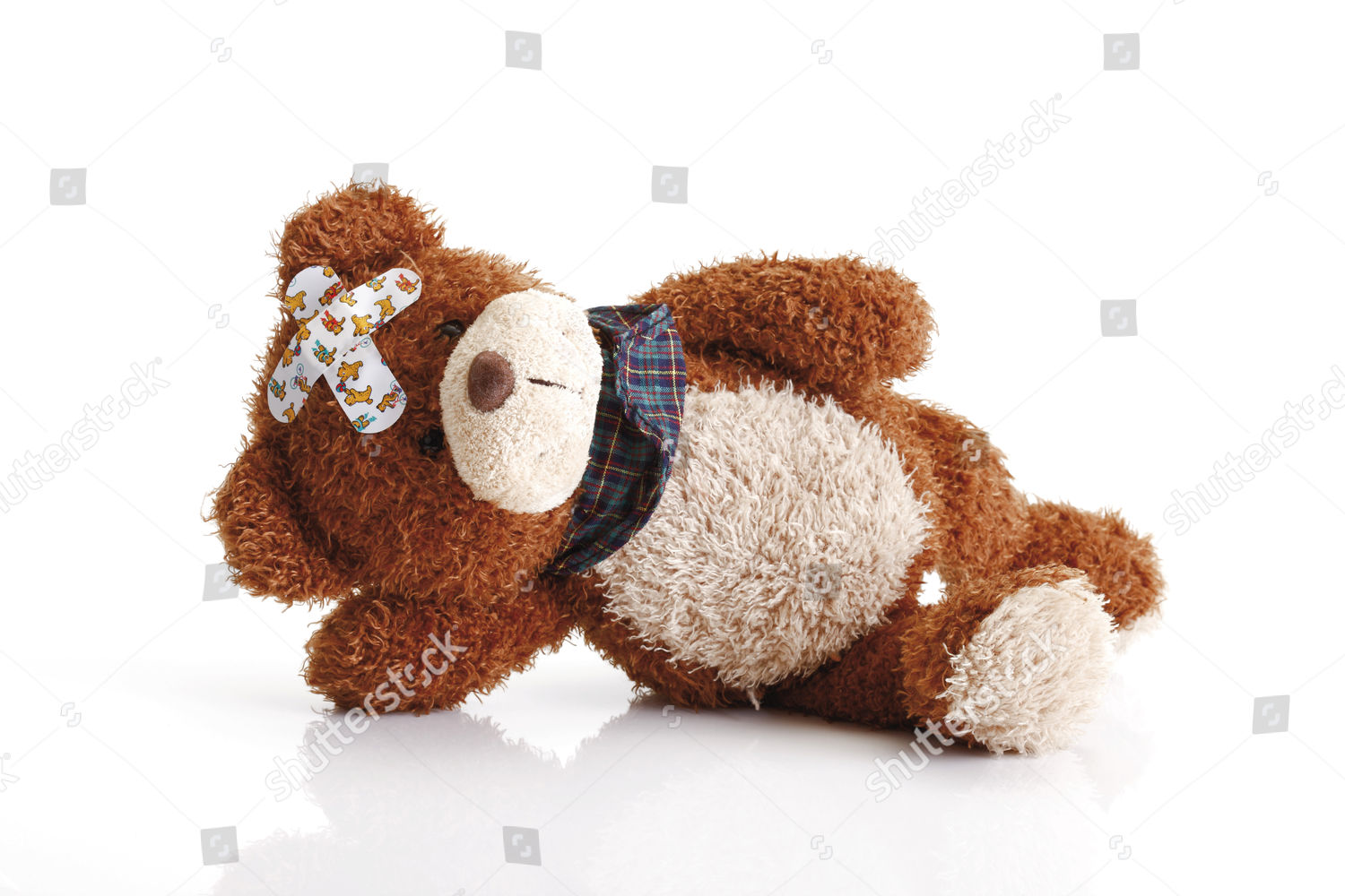 Teddy Bear Bandaids On Head Laying Editorial Stock Photo - Stock Image ...