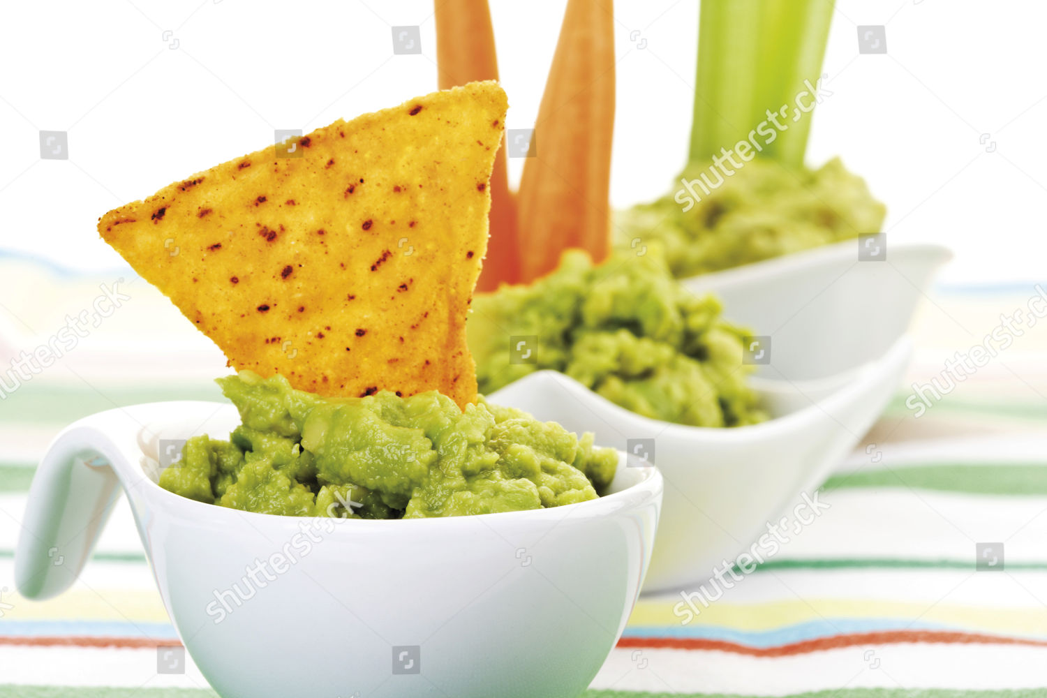 Avocado Cream Guacamole Carrot Celery Sticks Editorial Stock Photo