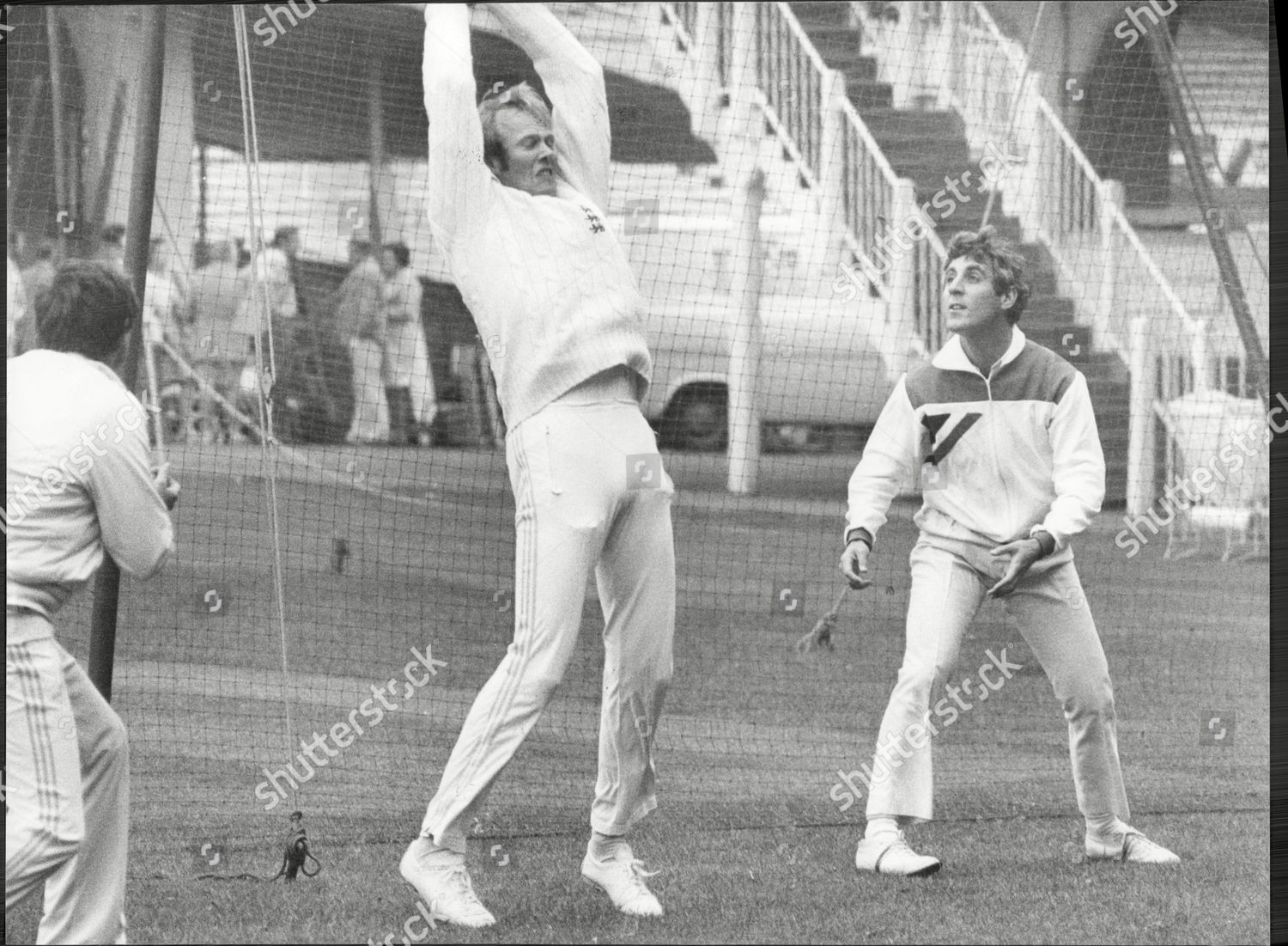 england-cricket-captain-mike-brearley-training-editorial-stock-photo