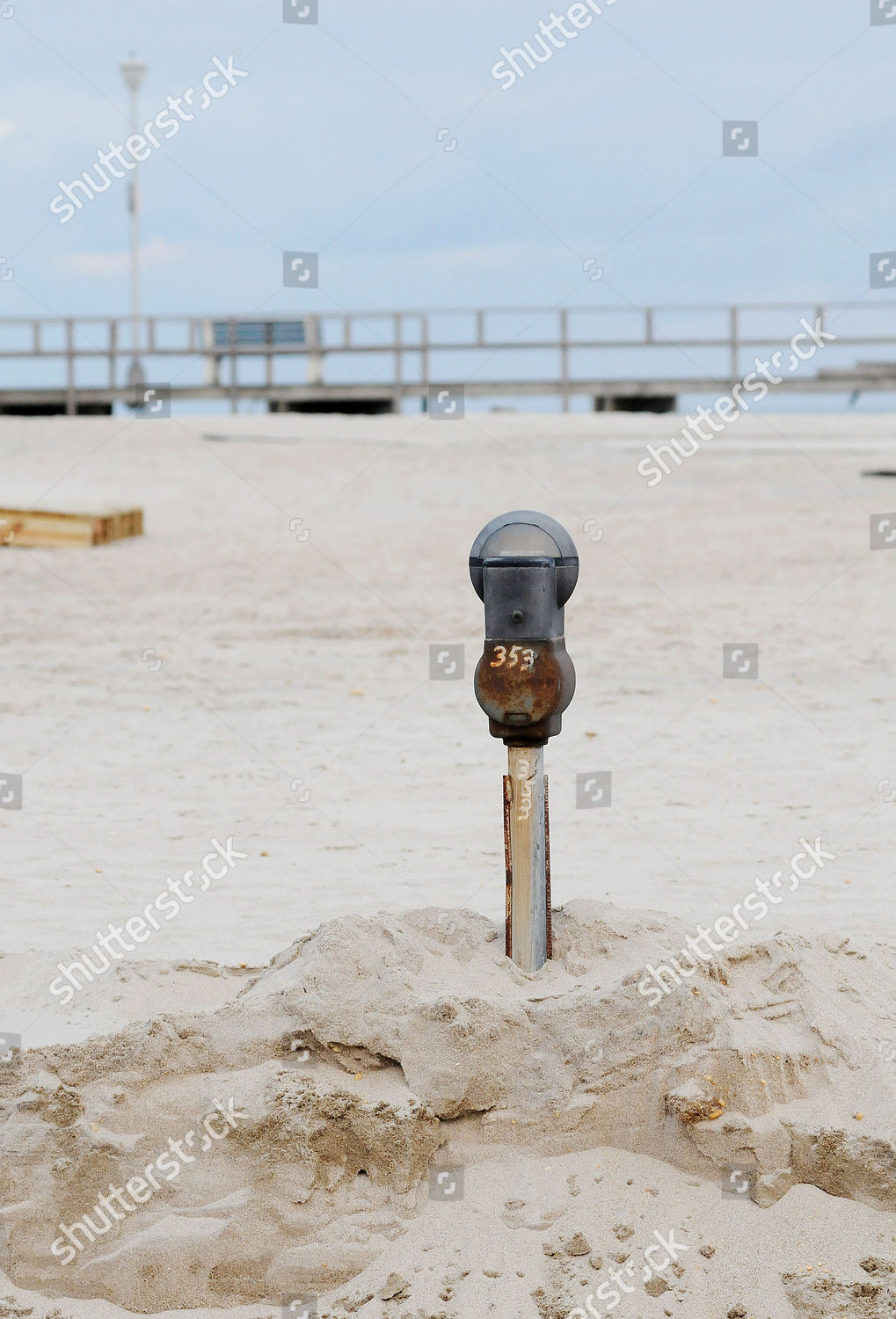 Point Pleasant Parking Meter Half Buried Editorial Stock Photo Stock