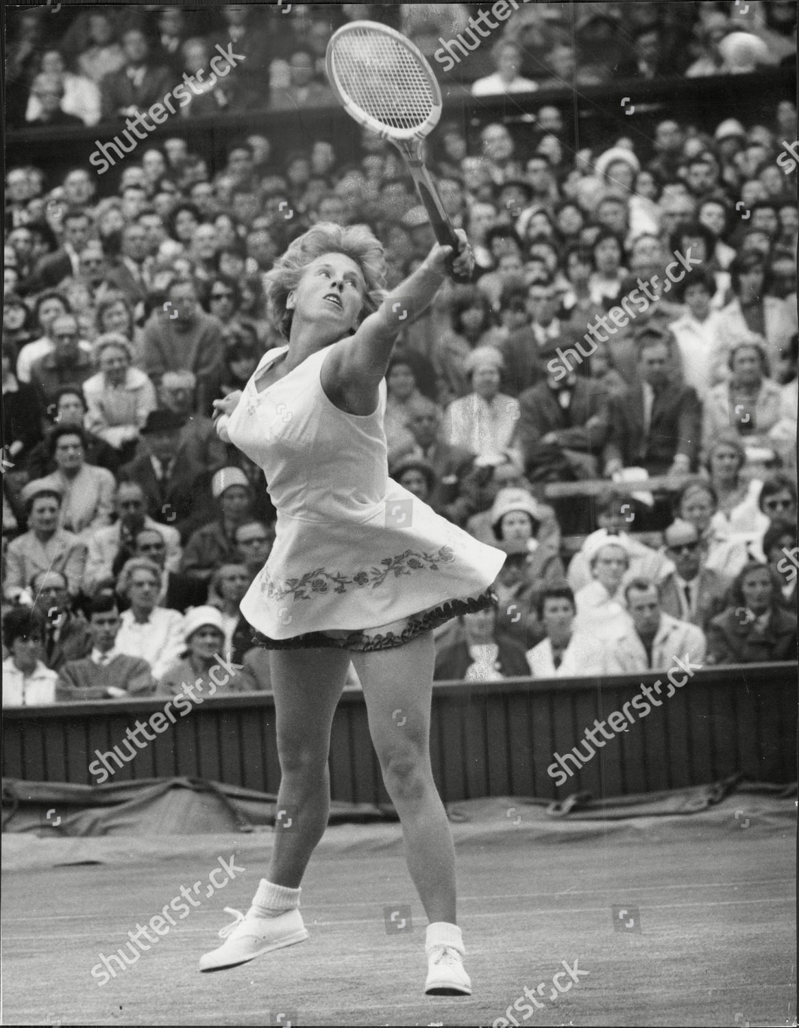 Tennis Player Ann Jones Action Wimbledon Editorial Stock Photo - Stock ...