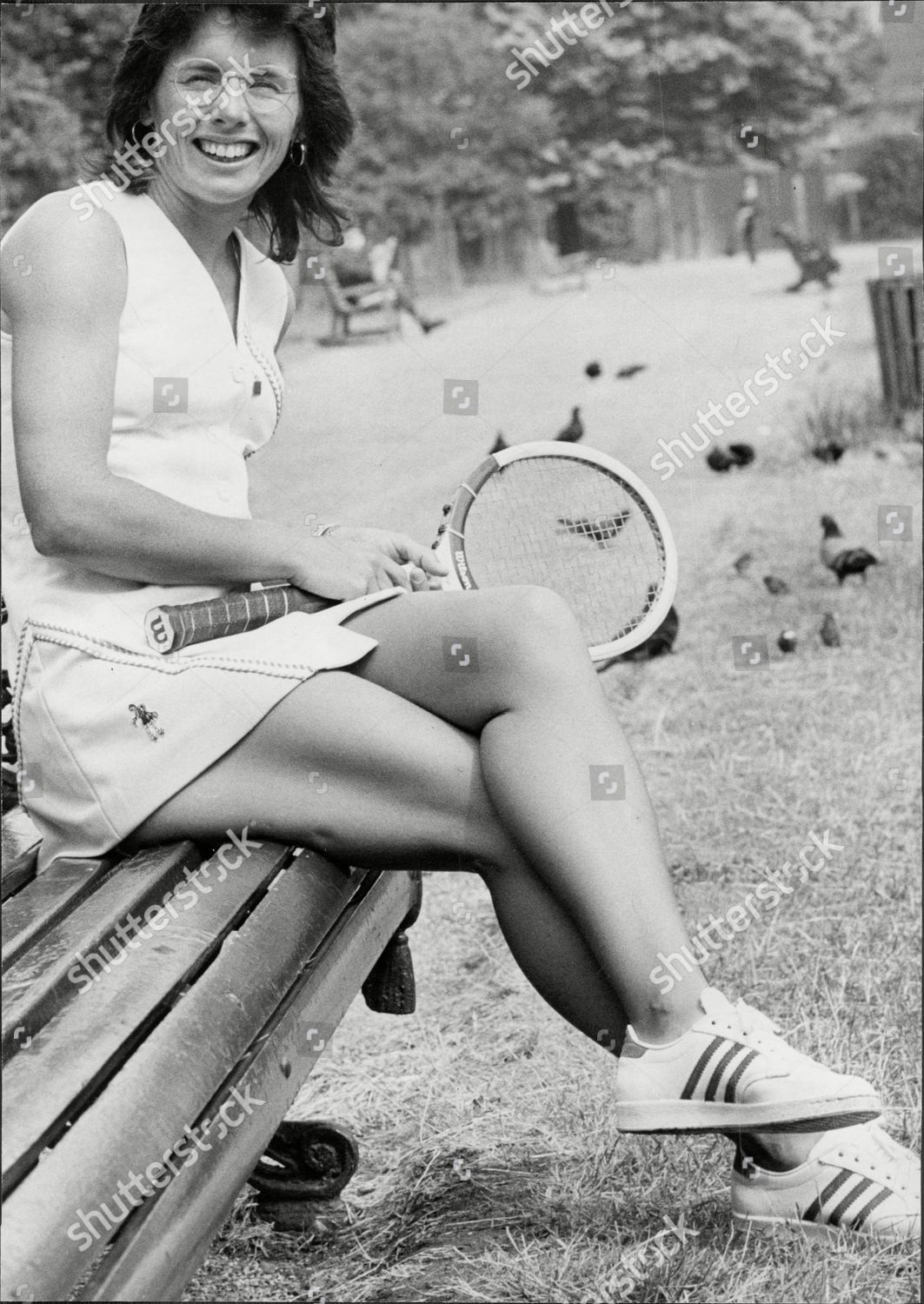 Zdjęcie stockowe: Billie Jean King Wearing Tennis Dress Designed By Teddy T...
