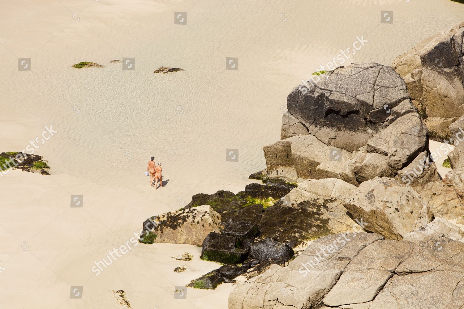 Nude Bathers On Nudism Beach Porthcurno Editorial Stock Photo Stock