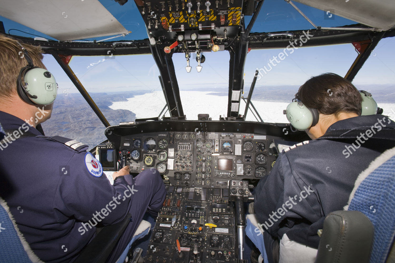 Air Greenland Sikorsky Helicopter Flying Over Editorial Stock Photo