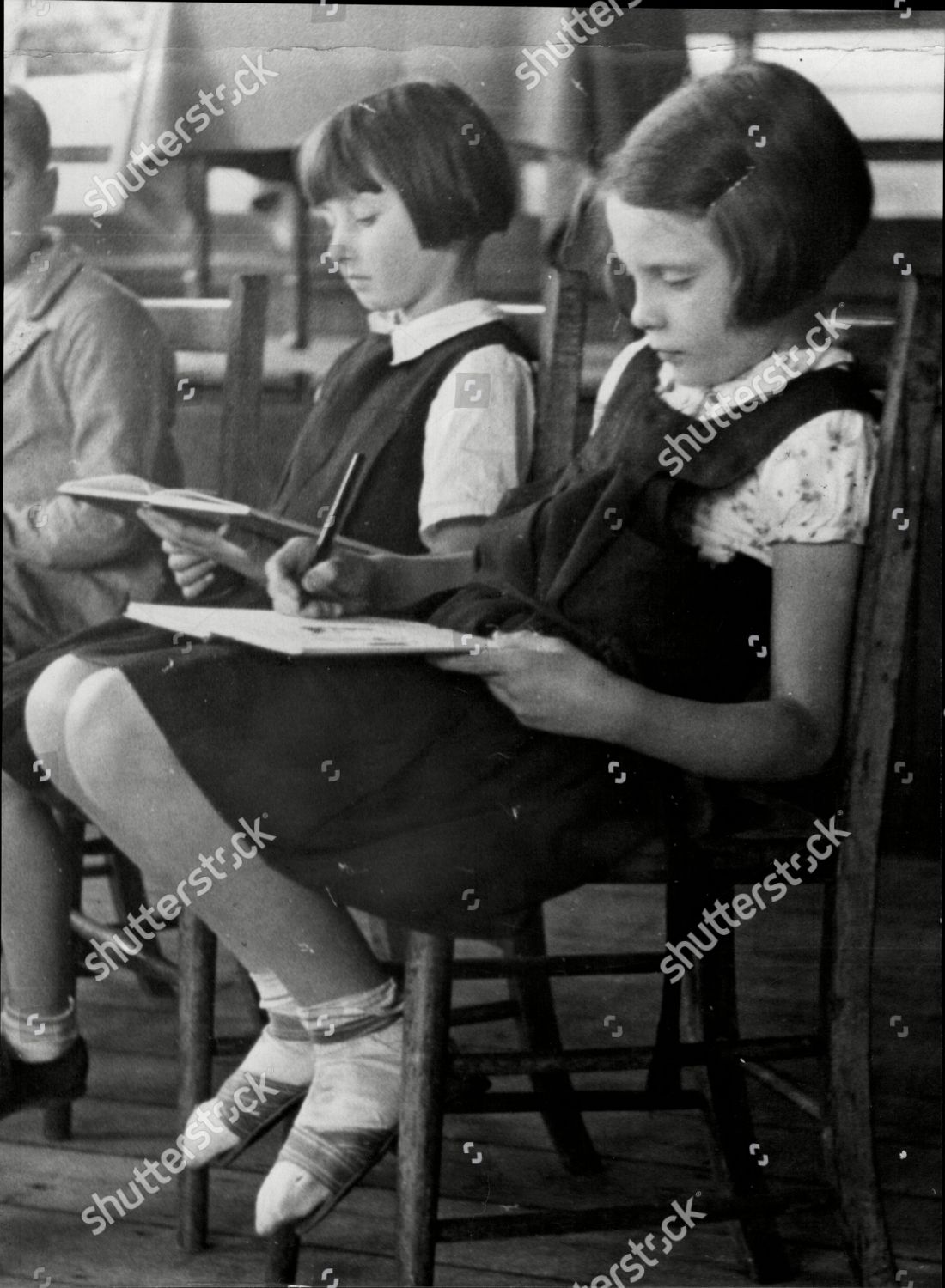 Young Girl Slouching Chair While Writing Editorial Stock Photo - Stock ...