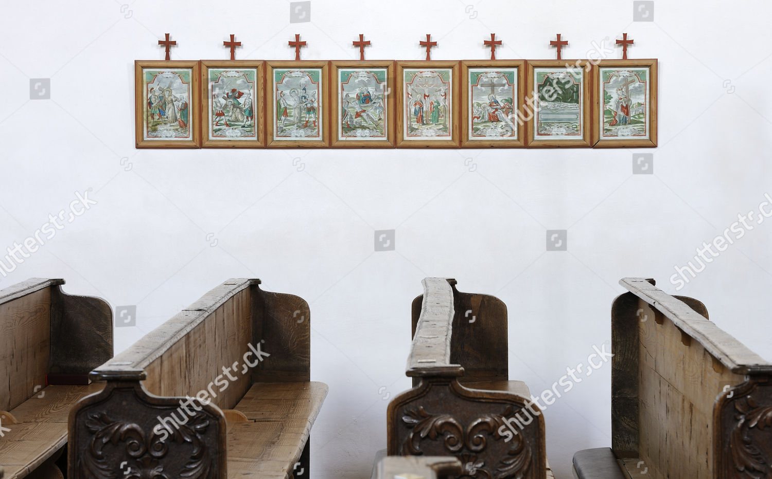 Empty Church Pews Images Depicting Stations Editorial Stock Photo ...