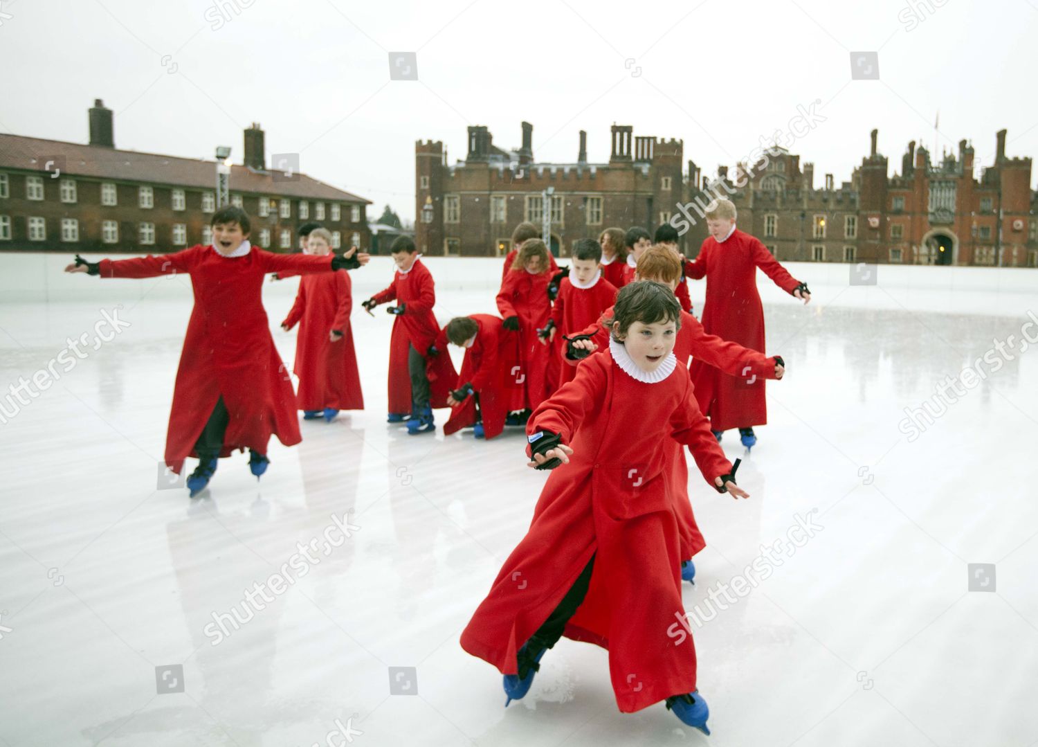 Hampton Court Palace Chapel Royal Choirboys Skating Editorial