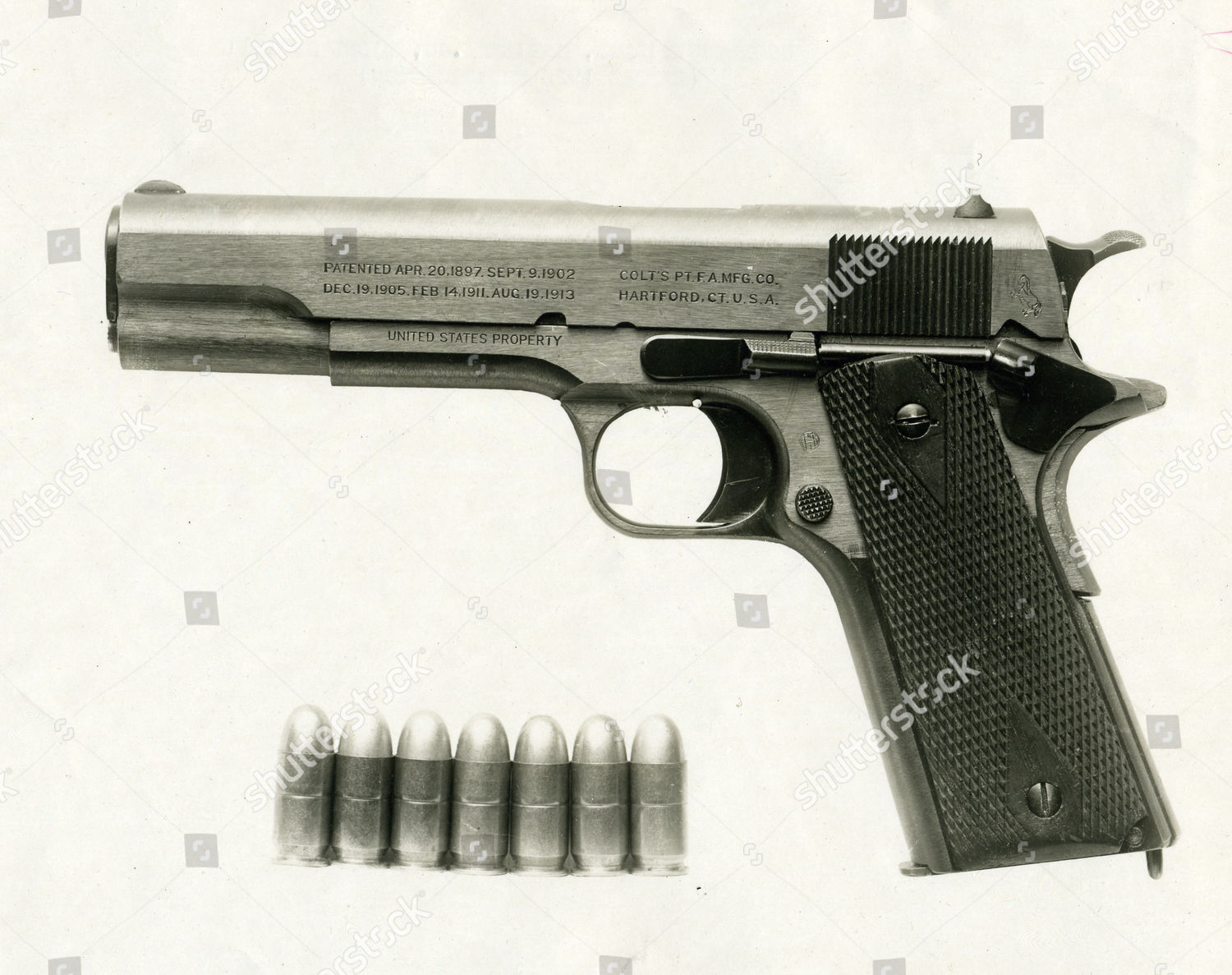 Colt M1911 Automatic Pistol Side View Editorial Stock Photo Stock