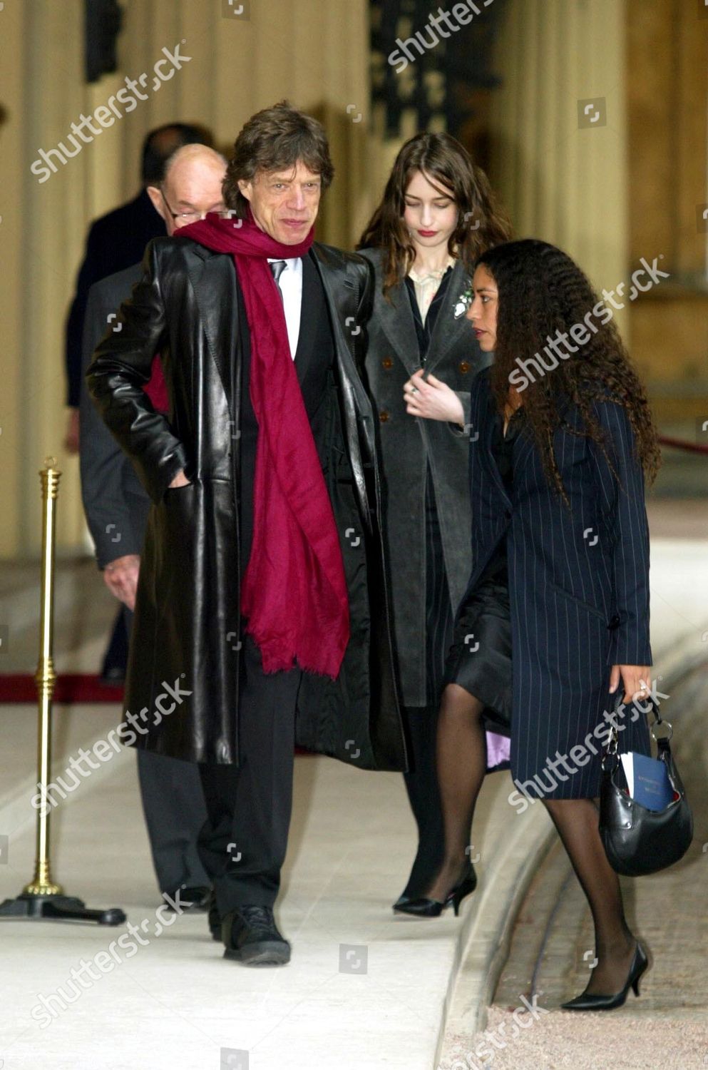 Sir Mick Jagger His Father Joe Daughters Redaktionellt stockfoto