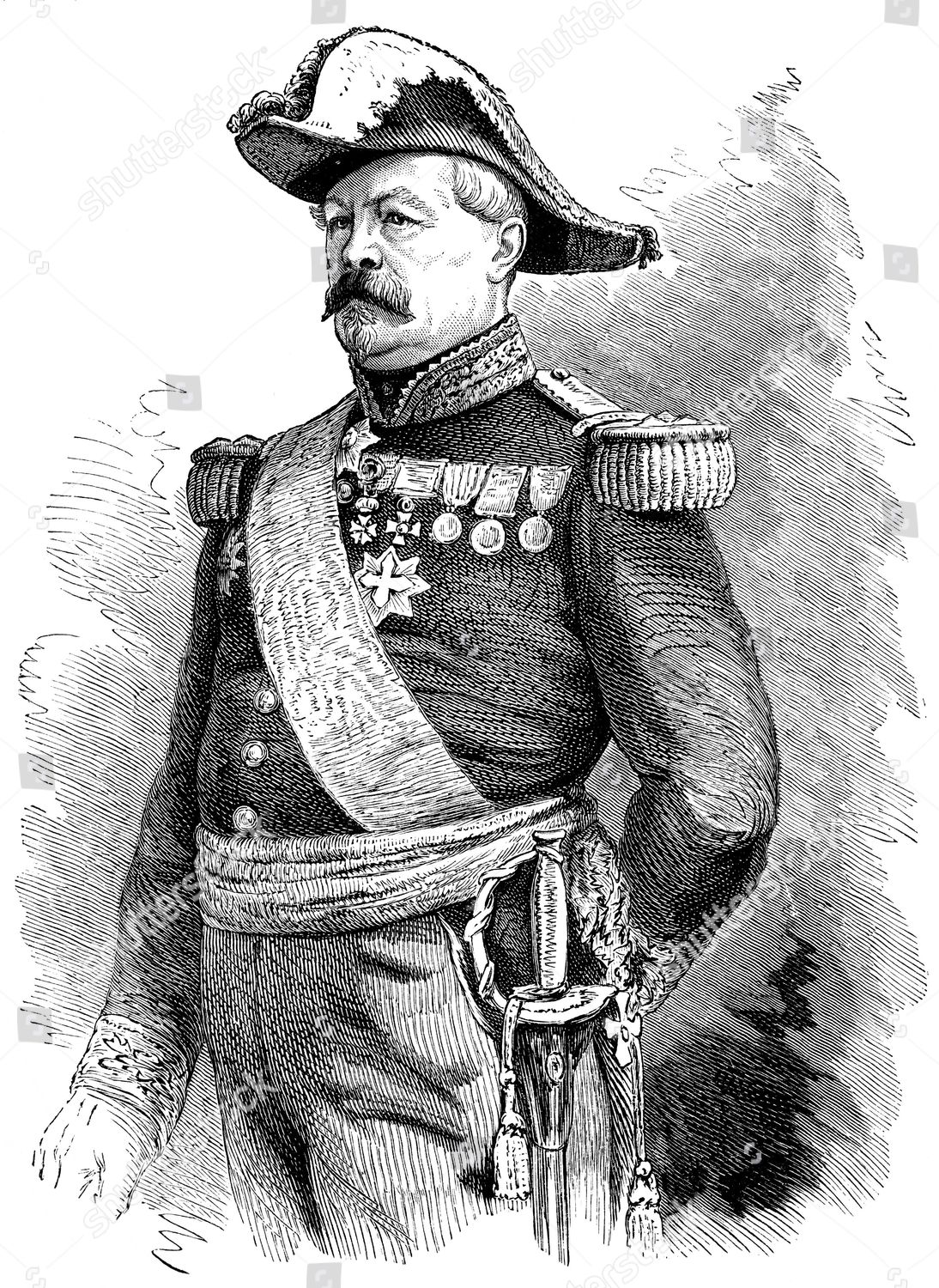 Historic Drawing Portrait Jean Jacques Alexis