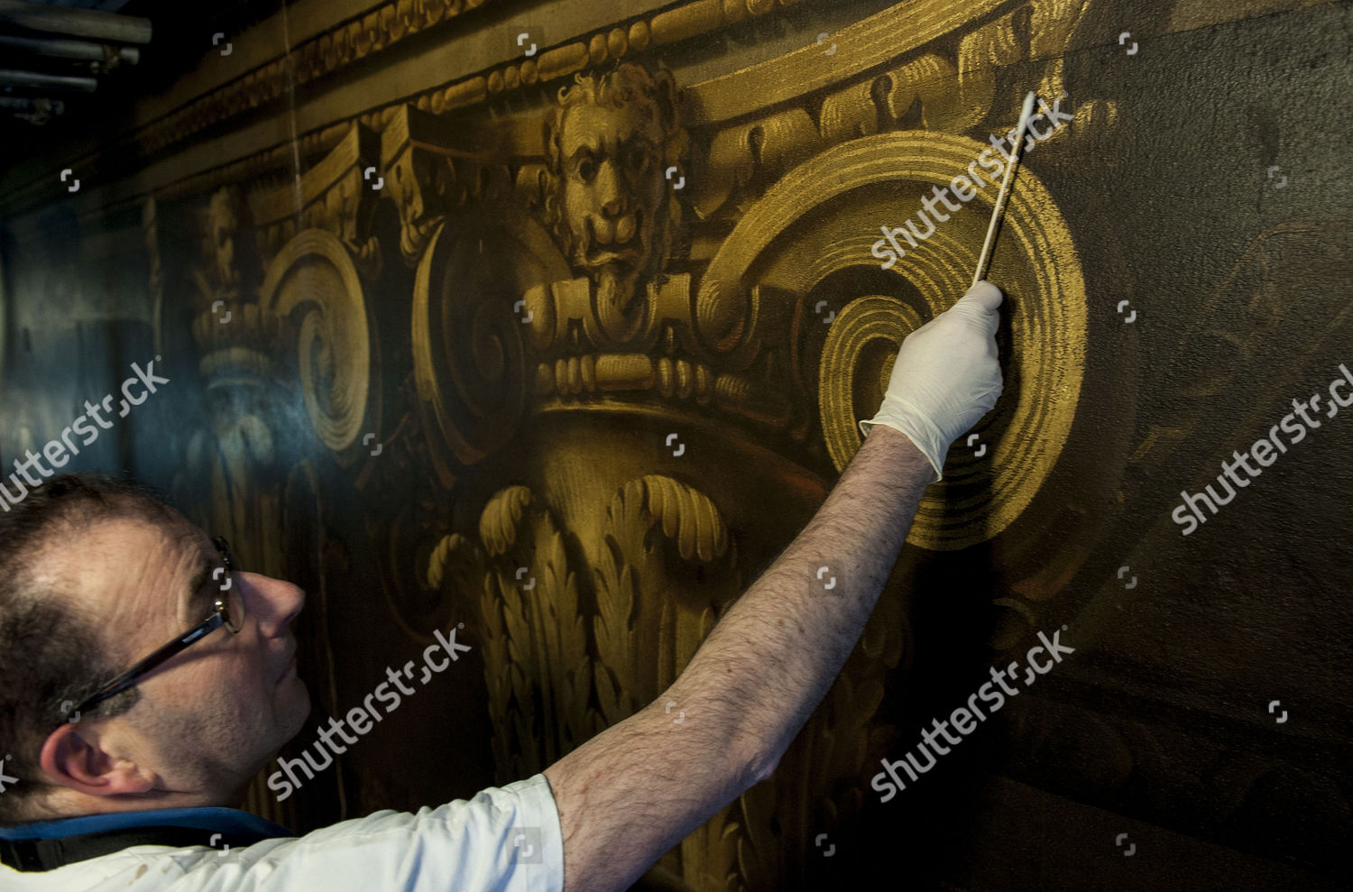 Expert Conservator Work Restoring Painted Hall Editorial Stock Photo Expert Conservator Work Restoring Painted Hall Editorial Stock Photo