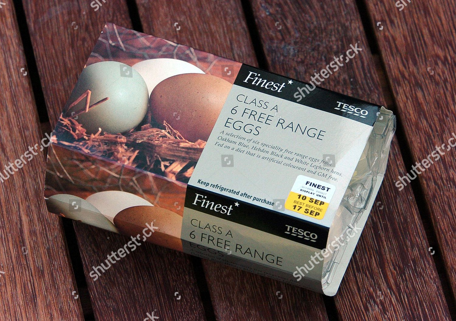 Box Tesco Finest Freerange Eggs Bought Handforth Editorial Stock